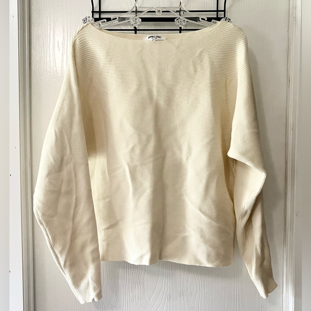 Double Zero Ivory Ribbed Knit Sweater - Picture 4 of 7